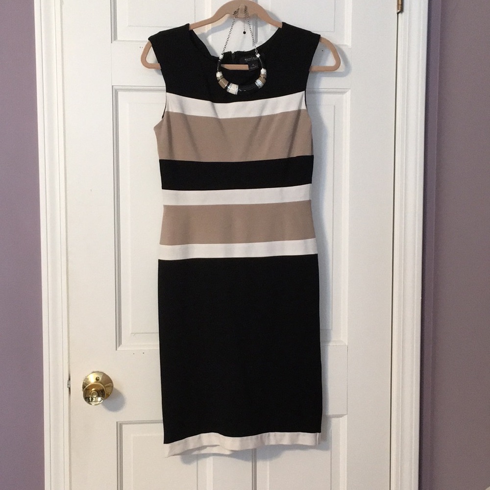 Striped Body Con Dress w/ matching jewelry